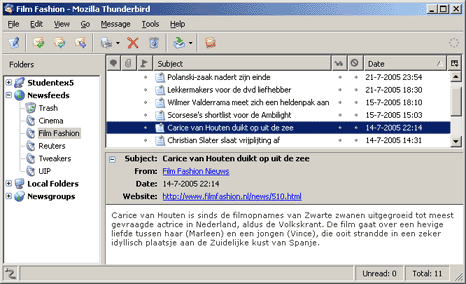 RSS Feeds in Mozilla Thunderbird